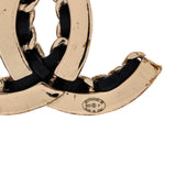 Woven Chain CC Drop Earrings Metal and Leather