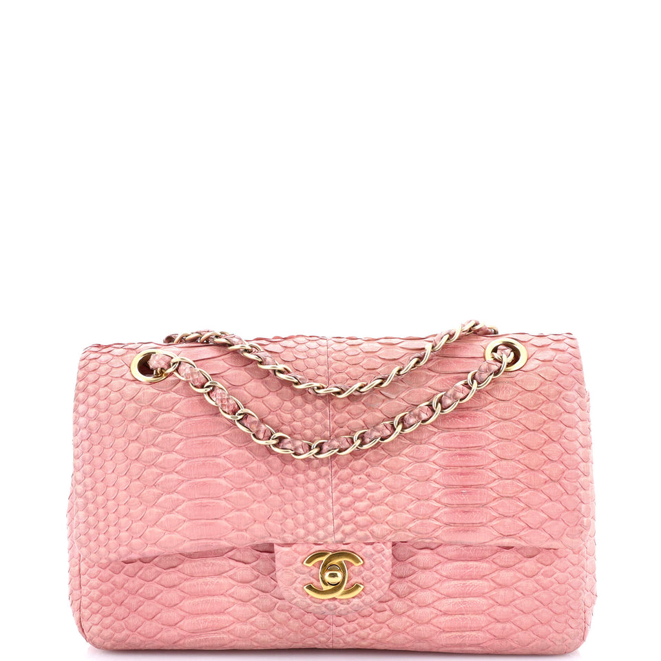 Classic Double Flap Bag Python Medium