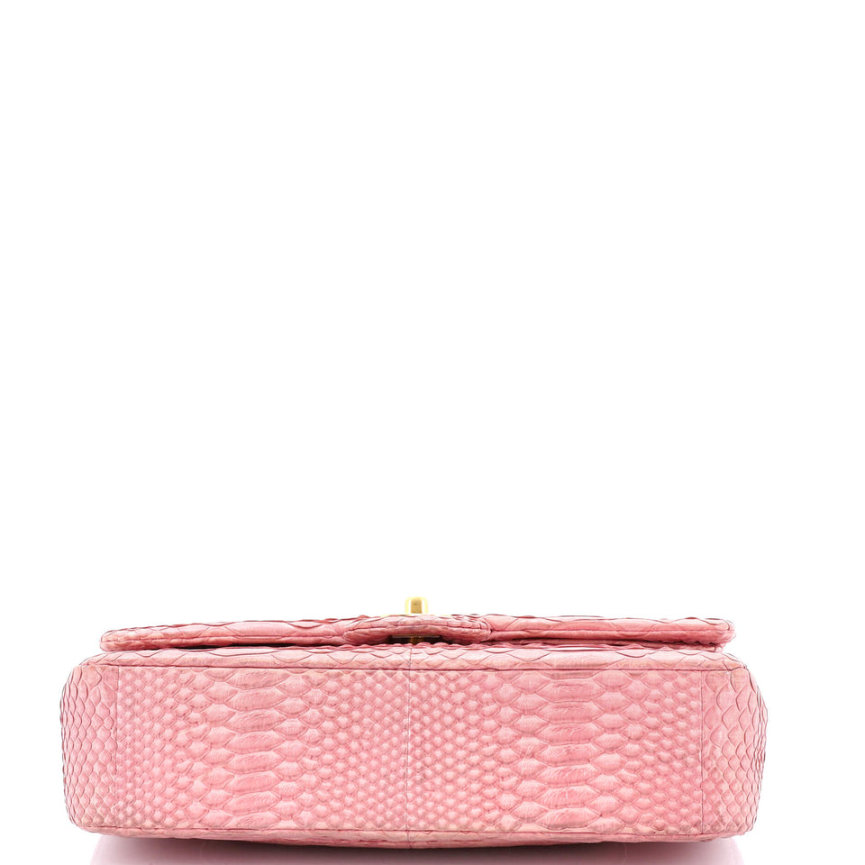 Classic Double Flap Bag Python Medium