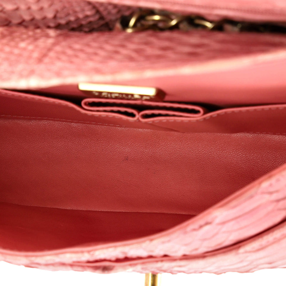 Classic Double Flap Bag Python Medium
