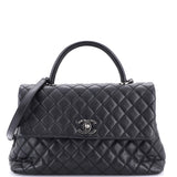 Coco Top Handle Bag Quilted Caviar Medium