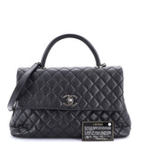 Coco Top Handle Bag Quilted Caviar Medium