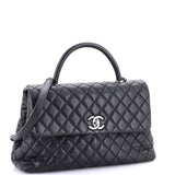 Coco Top Handle Bag Quilted Caviar Medium