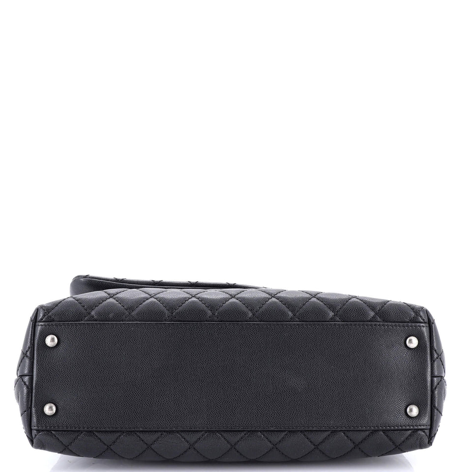 Coco Top Handle Bag Quilted Caviar Medium