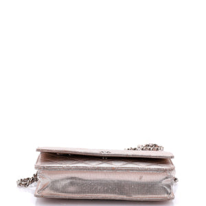 Wallet on Chain Pixel Effect Quilted Calfskin