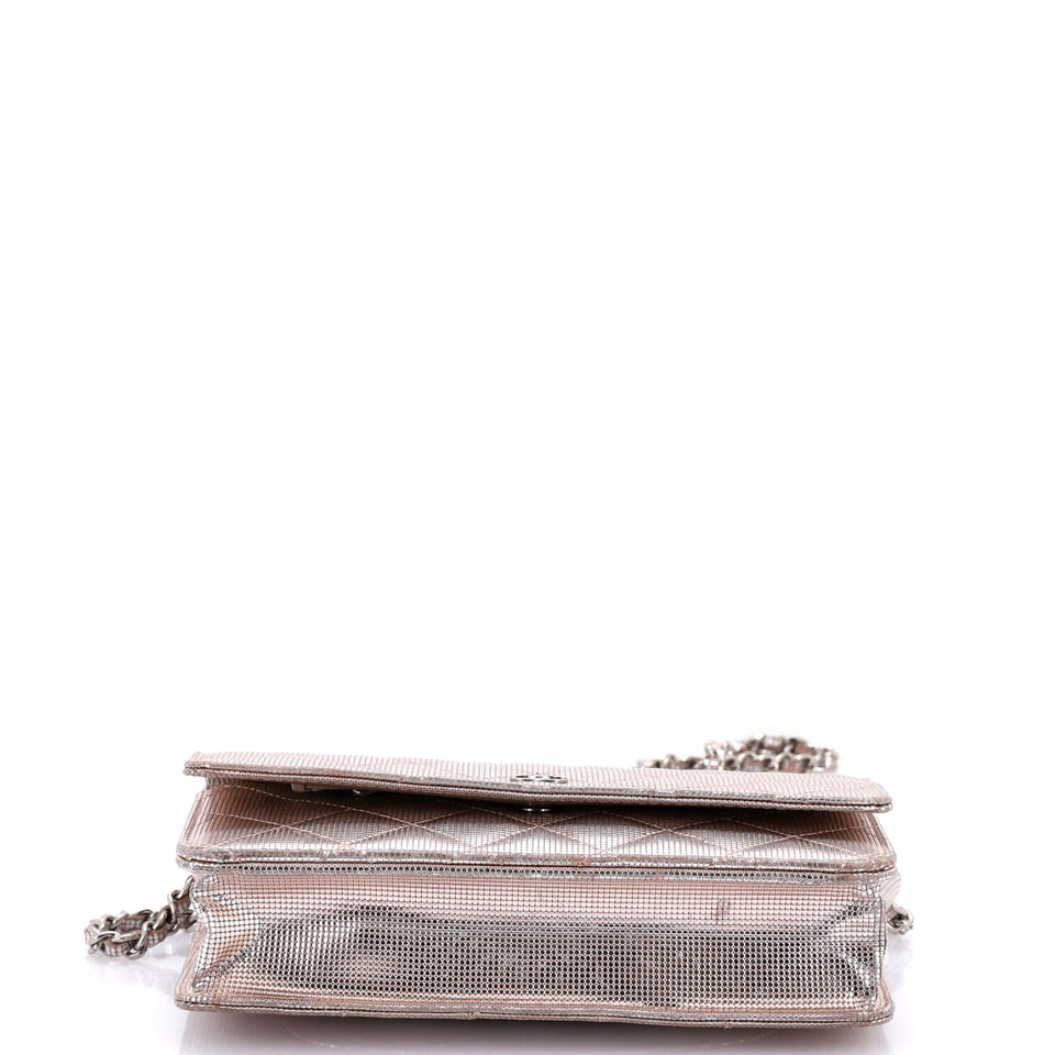 Wallet on Chain Pixel Effect Quilted Calfskin