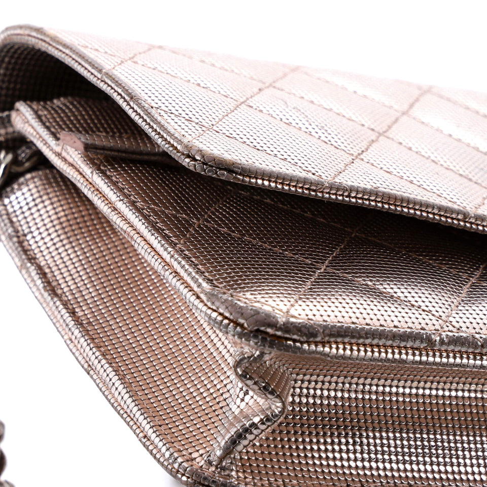 Wallet on Chain Pixel Effect Quilted Calfskin