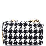 19 Flap Bag Quilted Houndstooth Tweed and Ribbon Medium