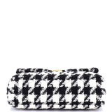 19 Flap Bag Quilted Houndstooth Tweed and Ribbon Medium