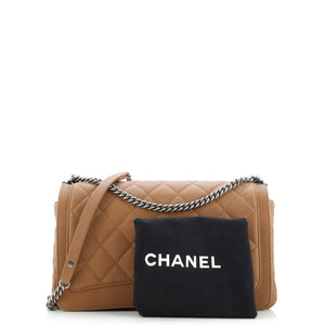 Turn Around Ligne Flap Bag Quilted Washed Caviar Large