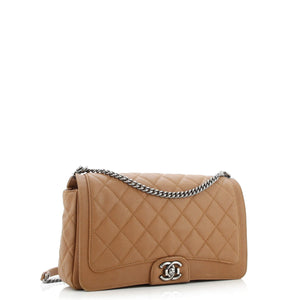 Turn Around Ligne Flap Bag Quilted Washed Caviar Large