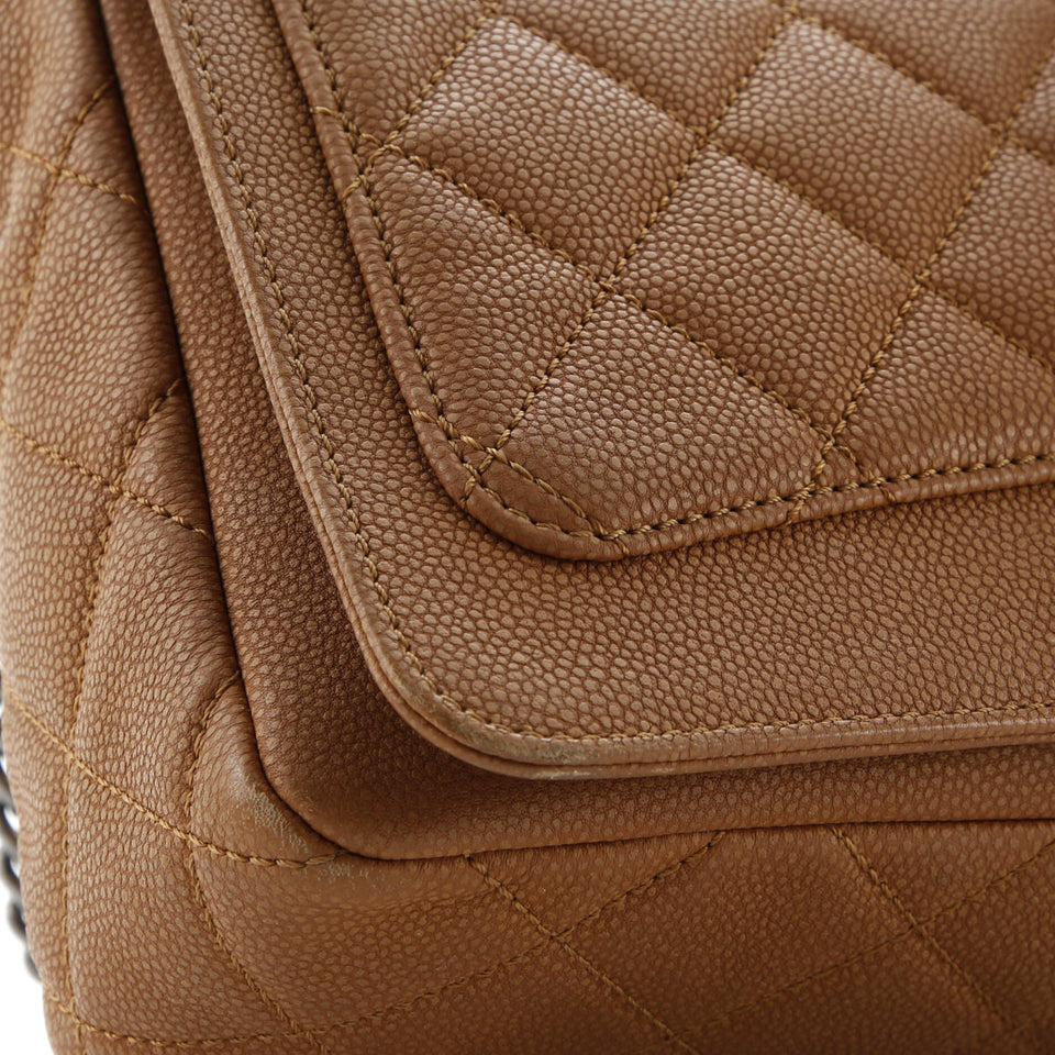 Turn Around Ligne Flap Bag Quilted Washed Caviar Large