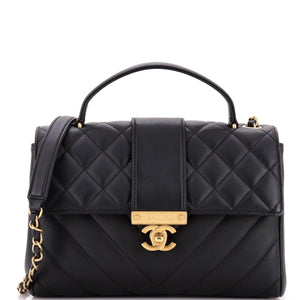 In The City Top Handle Flap Bag Mixed Quilt Calfskin Medium