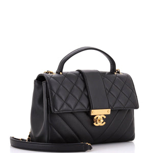 In The City Top Handle Flap Bag Mixed Quilt Calfskin Medium
