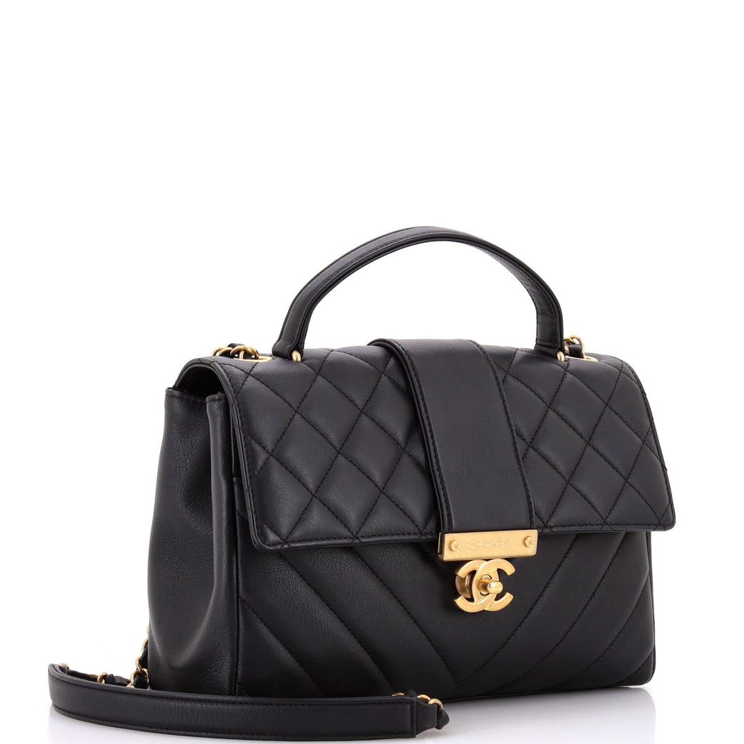 In The City Top Handle Flap Bag Mixed Quilt Calfskin Medium