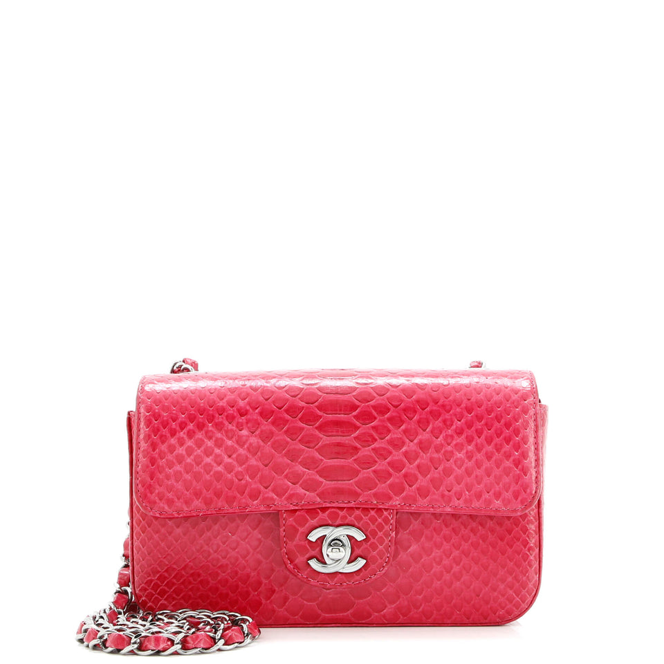 Classic Single Flap Bag Python Mini