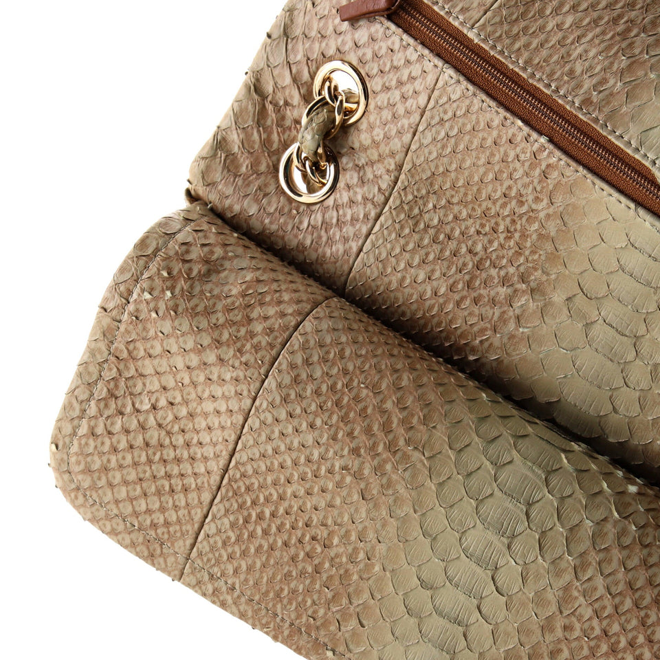 Classic Double Flap Bag Python Jumbo