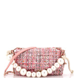 Pearl Handle Flap Bag Quilted Tweed Medium