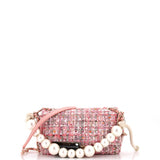 Pearl Handle Flap Bag Quilted Tweed Medium