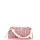 Pearl Handle Flap Bag Quilted Tweed Medium