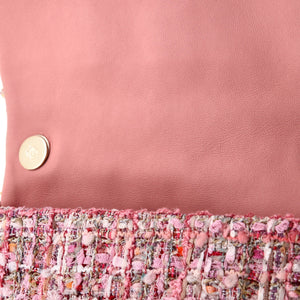 Pearl Handle Flap Bag Quilted Tweed Medium
