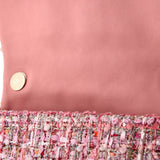 Pearl Handle Flap Bag Quilted Tweed Medium