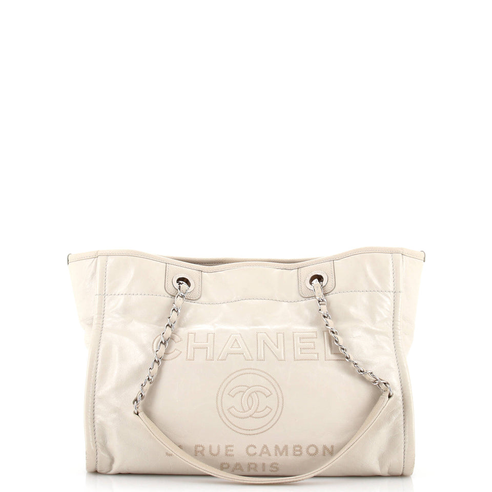 Deauville Tote Glazed Calfskin Small