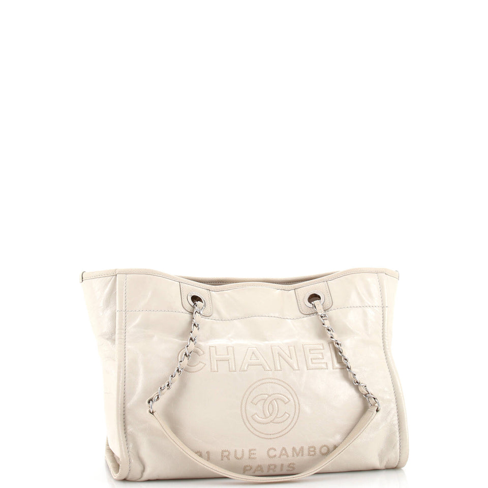 Deauville Tote Glazed Calfskin Small