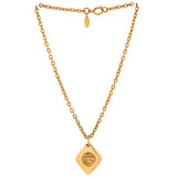 Vintage CC Diamond Pendant Necklace Metal