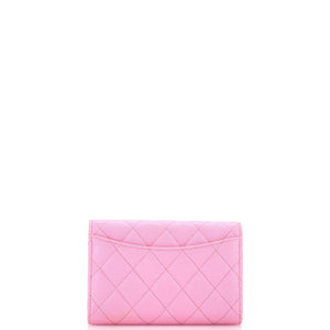 Trifold Classic Flap Wallet Quilted Caviar Medium