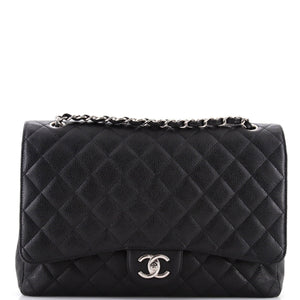 Classic Double Flap Bag Quilted Caviar Maxi
