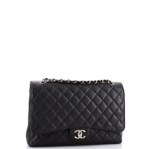 Classic Double Flap Bag Quilted Caviar Maxi