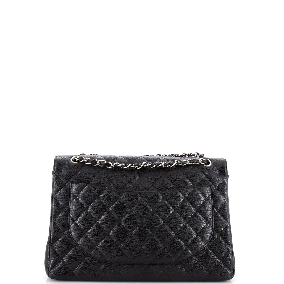 Classic Double Flap Bag Quilted Caviar Maxi