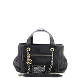 Shopping Tote Quilted Denim with Stitched Calfskin Medium