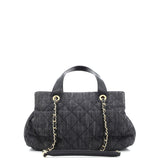 Shopping Tote Quilted Denim with Stitched Calfskin Medium