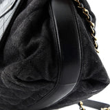 Shopping Tote Quilted Denim with Stitched Calfskin Medium