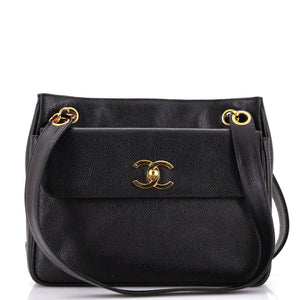 Vintage Front Pocket Tote Caviar Medium