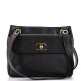Vintage Front Pocket Tote Caviar Medium