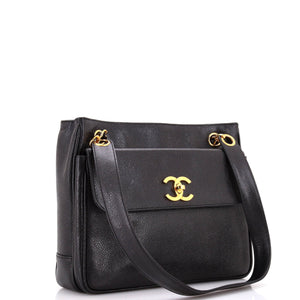 Vintage Front Pocket Tote Caviar Medium