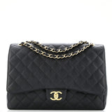 Classic Double Flap Bag Quilted Caviar Maxi