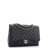 Classic Double Flap Bag Quilted Caviar Maxi