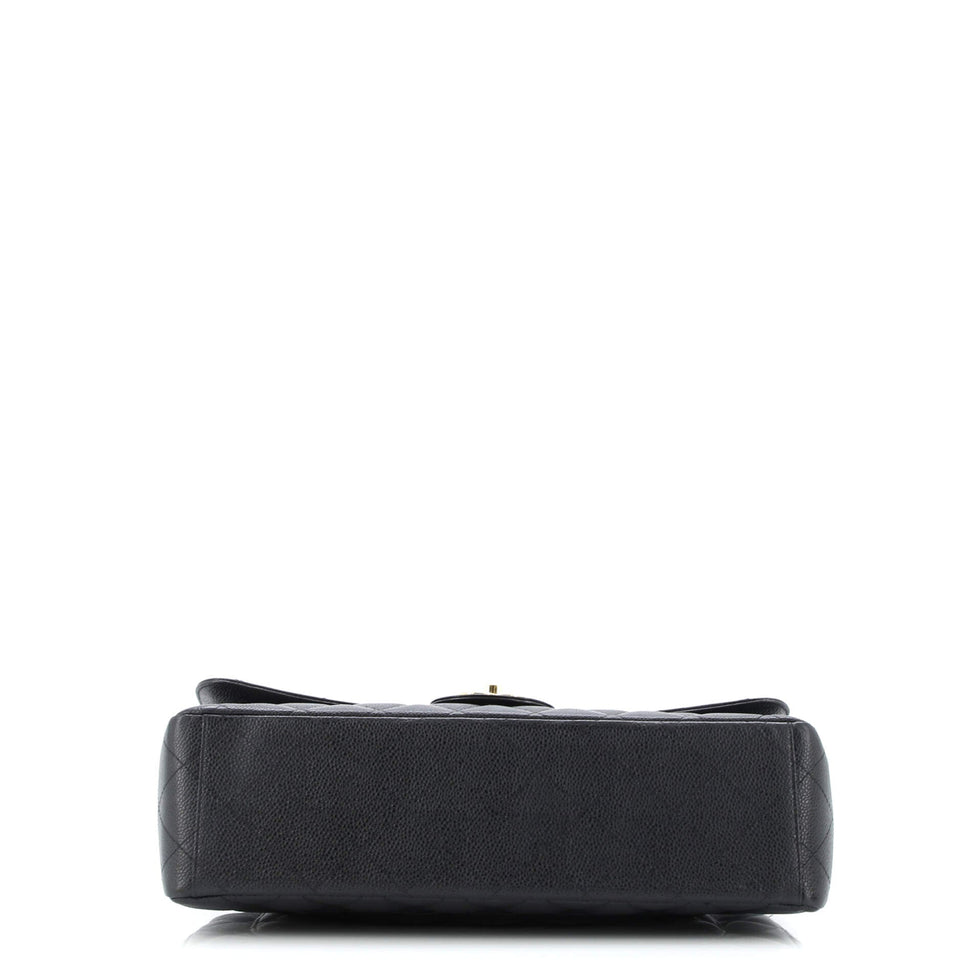 Classic Double Flap Bag Quilted Caviar Maxi