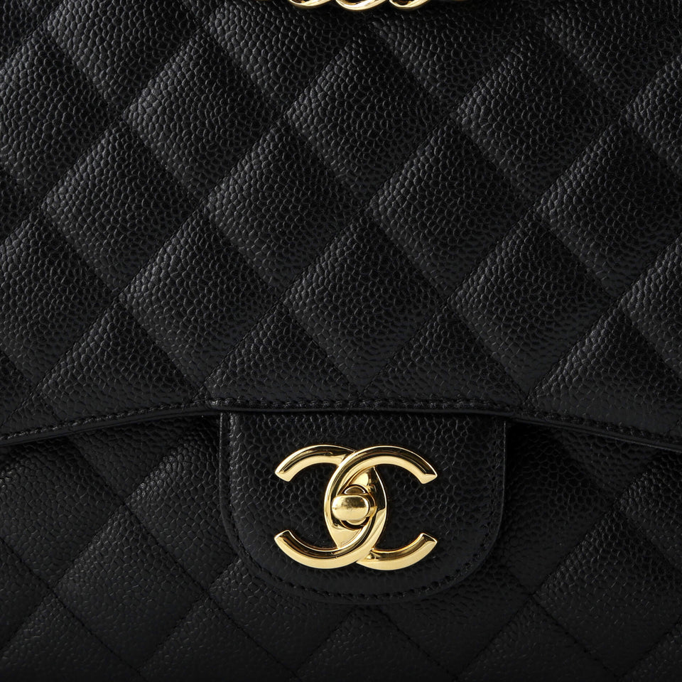 Classic Double Flap Bag Quilted Caviar Maxi