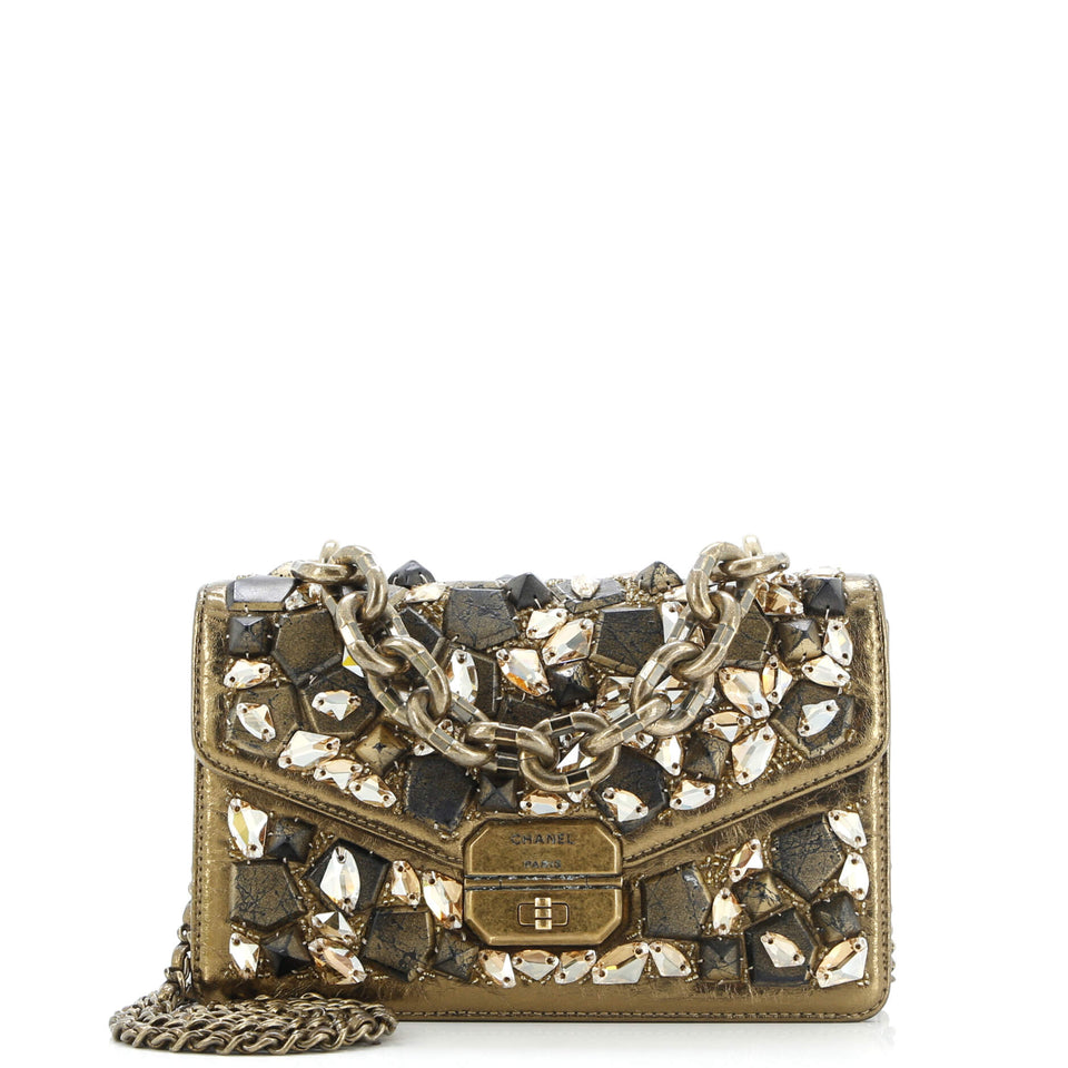 Convertible Gabrielle Flap Bag Embellished Lambskin Small