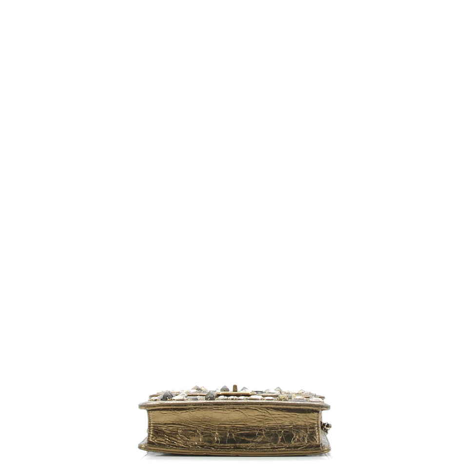 Convertible Gabrielle Flap Bag Embellished Lambskin Small