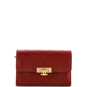 Golden Class Flap Wallet Quilted Caviar Small