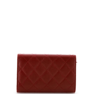 Golden Class Flap Wallet Quilted Caviar Small