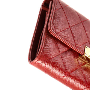 Golden Class Flap Wallet Quilted Caviar Small