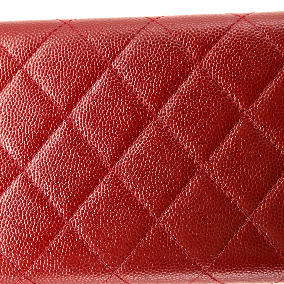 Golden Class Flap Wallet Quilted Caviar Small