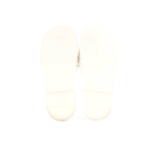 Women's CC Slide Sandals Crystal Embellished Woven Raffia